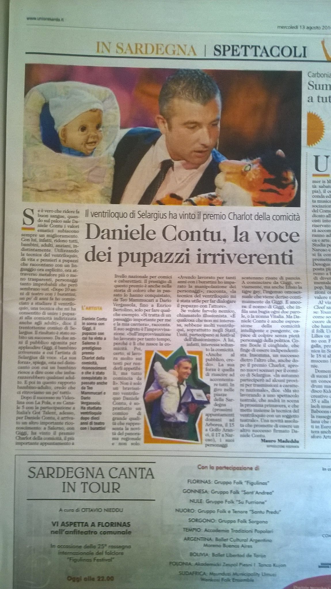 Daniele Contu, la voce dei pupazzi irriverenti.